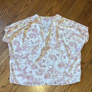 Pink floral blouse
